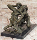 Abstract Bronze Nude Couple Sculpture – Highly Erotic Embrace Statue by Olaf Odegaard