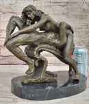 Highly Erotic Bronze Sculpture of Couple in 69 Sexual Position - Signed Original Art