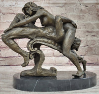 Highly Erotic Bronze Sculpture of Couple in 69 Sexual Position - Signed Original Art
