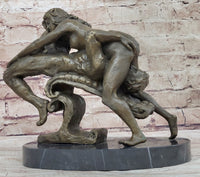 Highly Erotic Bronze Sculpture of Couple in 69 Sexual Position - Signed Original Art