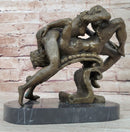 Highly Erotic Bronze Sculpture of Couple in 69 Sexual Position - Signed Original Art