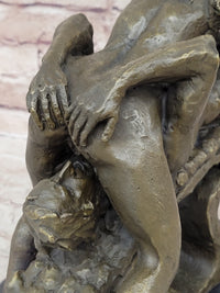 Highly Erotic Bronze Sculpture of Couple in 69 Sexual Position - Signed Original Art