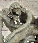 Highly Erotic Bronze Sculpture of Couple in 69 Sexual Position - Signed Original Art