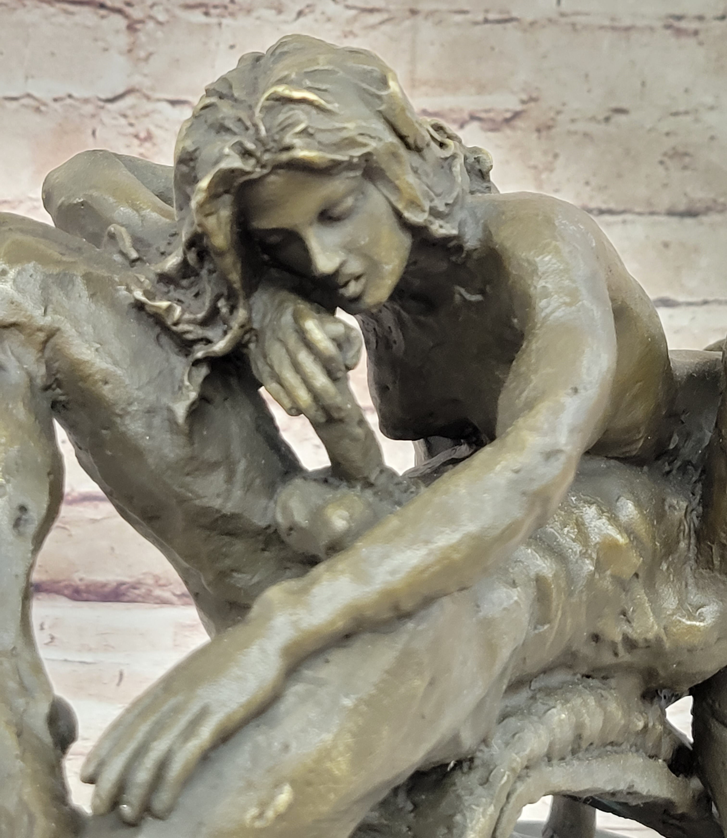 Highly Erotic Bronze Sculpture of Couple in 69 Sexual Position - Signed Original Art
