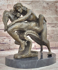 Highly Erotic Bronze Sculpture of Couple in 69 Sexual Position - Signed Original Art