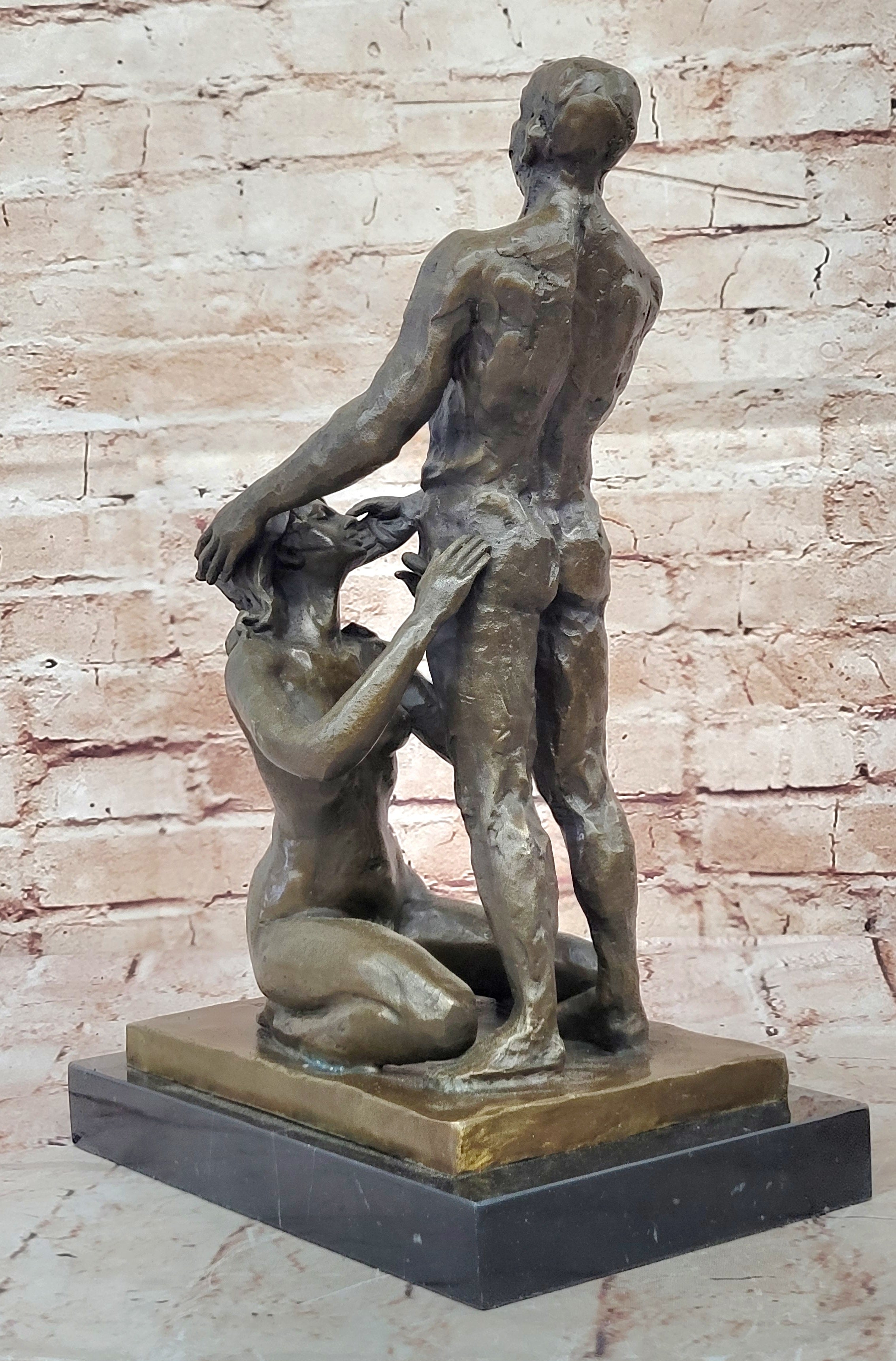 Sexy Erotic Sculpture Nude Girl Man Provocative Bronze Statue Sculpture Sex Deco
