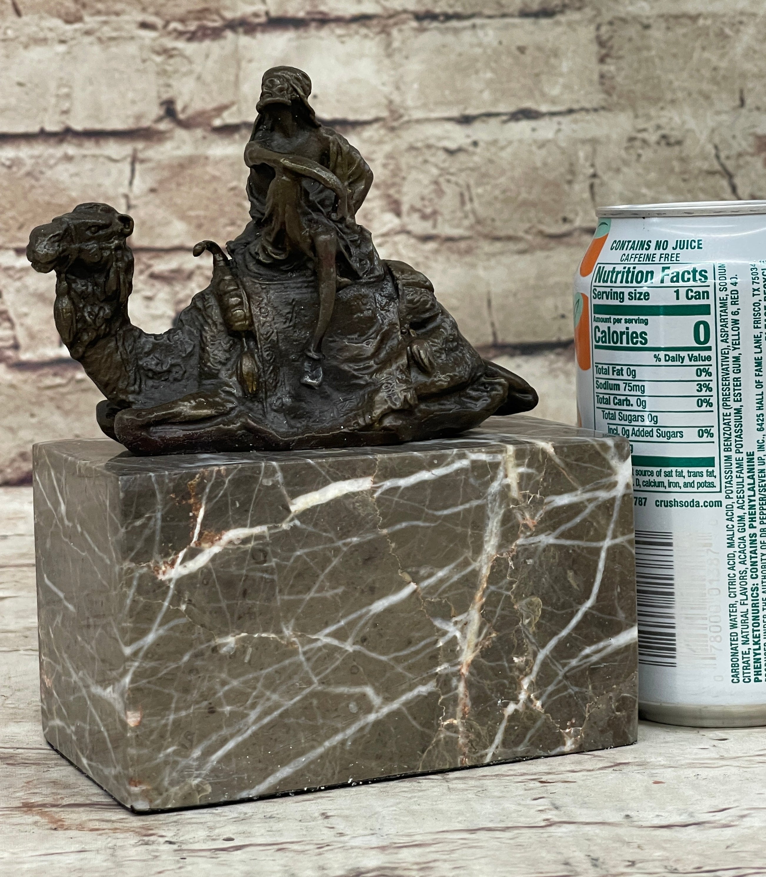 Hot Cast Bronze Arabian Camel Rider on Marble Base
