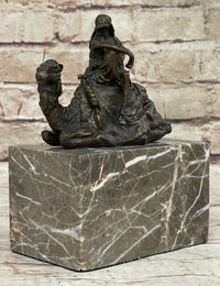 Hot Cast Bronze Arabian Camel Rider on Marble Base