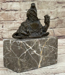 Hot Cast Bronze Arabian Camel Rider on Marble Base