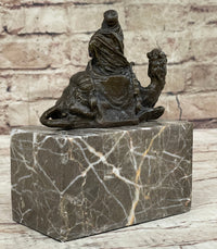 Hot Cast Bronze Arabian Camel Rider on Marble Base