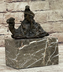 Hot Cast Bronze Arabian Camel Rider on Marble Base