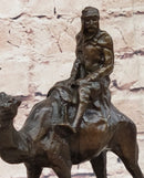 Arabian Man Riding Camel Bronze Sculpture on Marble Base