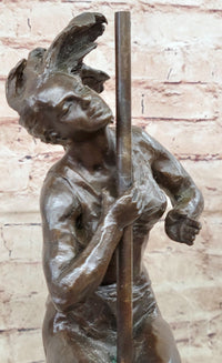 Female Dancer Stripper on Pole - Bronze Sculpture by Aldo Vitaleh