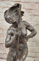 Female Dancer Stripper on Pole - Bronze Sculpture by Aldo Vitaleh