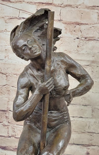 Female Dancer Stripper on Pole - Bronze Sculpture by Aldo Vitaleh