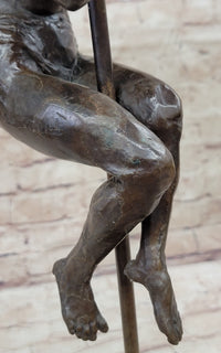 Female Dancer Stripper on Pole - Bronze Sculpture by Aldo Vitaleh