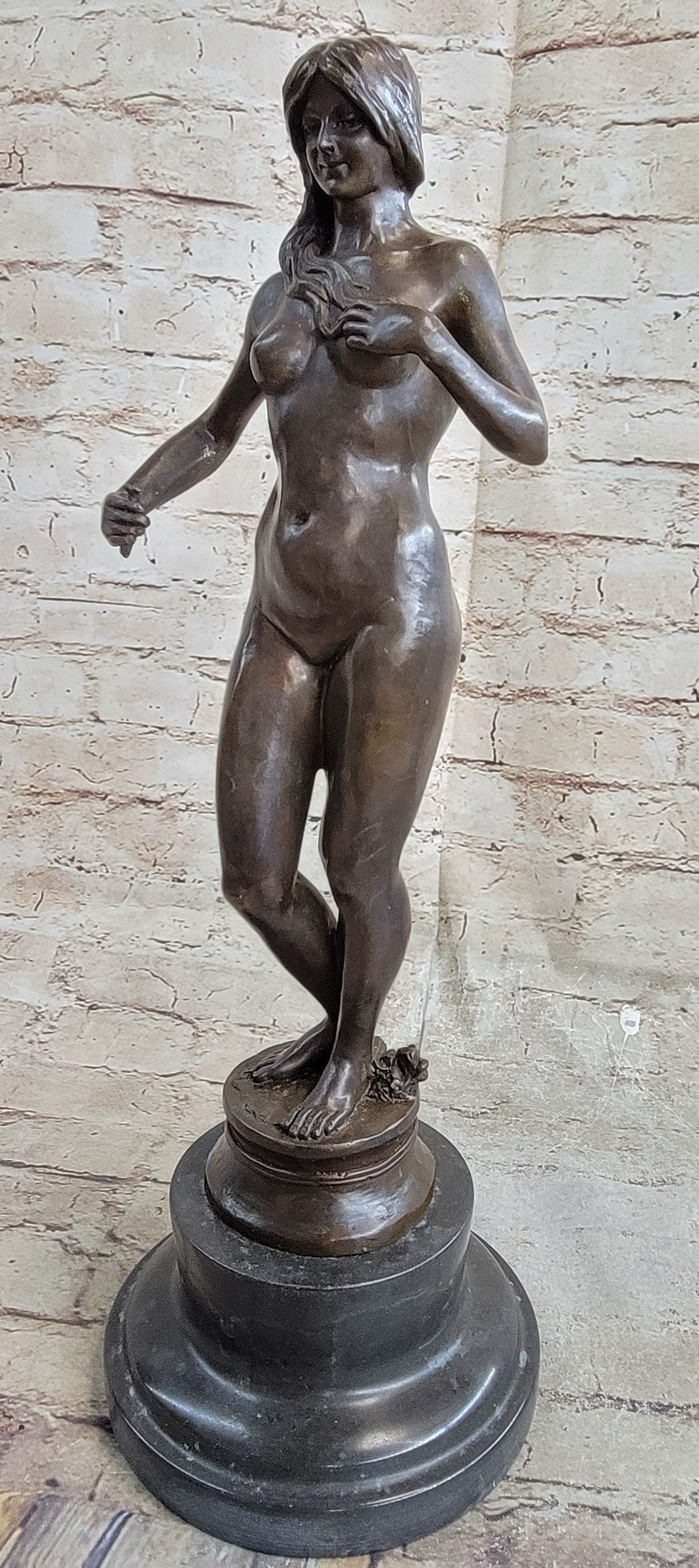 Eve in the Garden of Eden Nude Bronze Sculpture Art