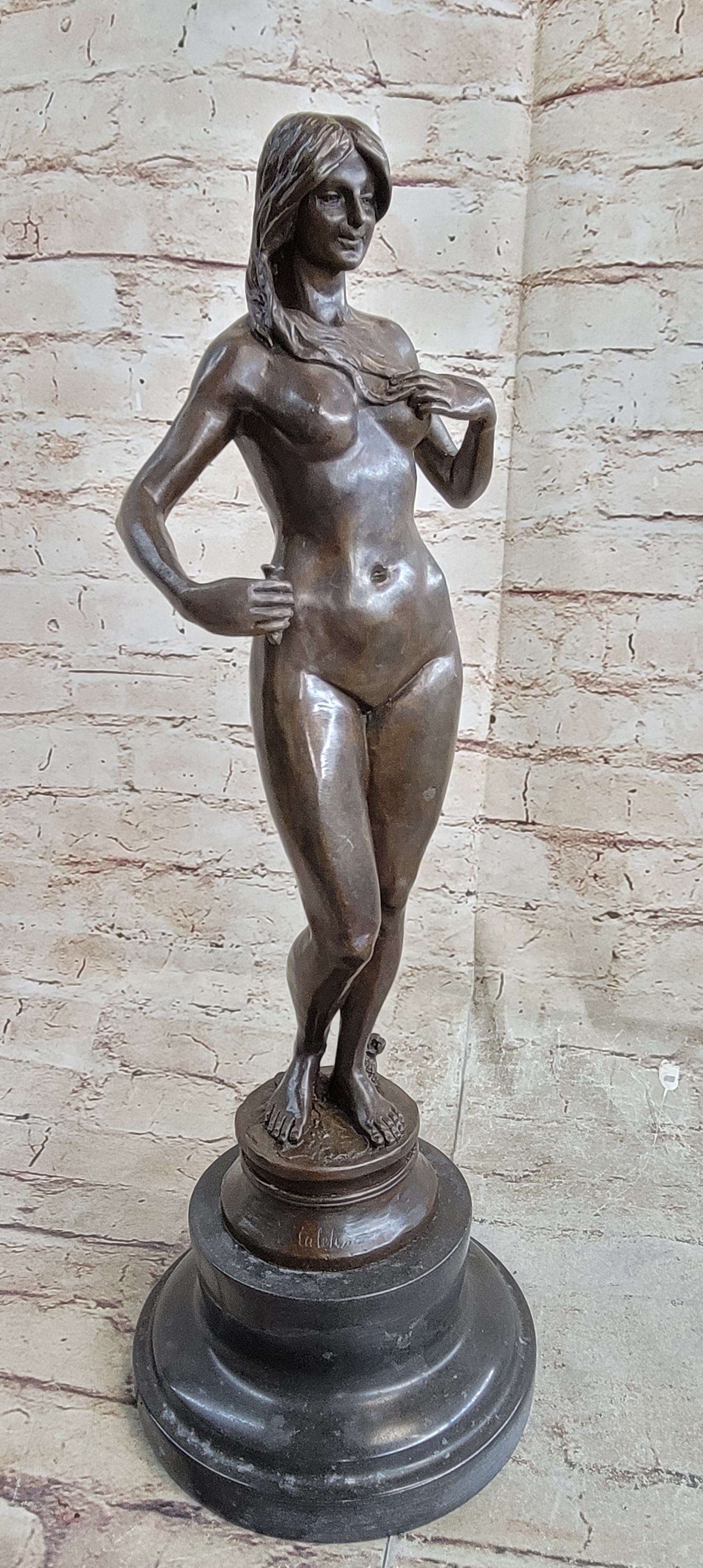 Eve in the Garden of Eden Nude Bronze Sculpture Art