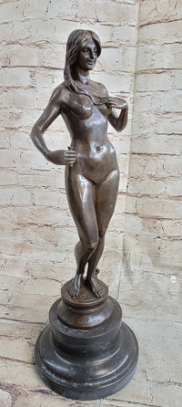Eve in the Garden of Eden Nude Bronze Sculpture Art