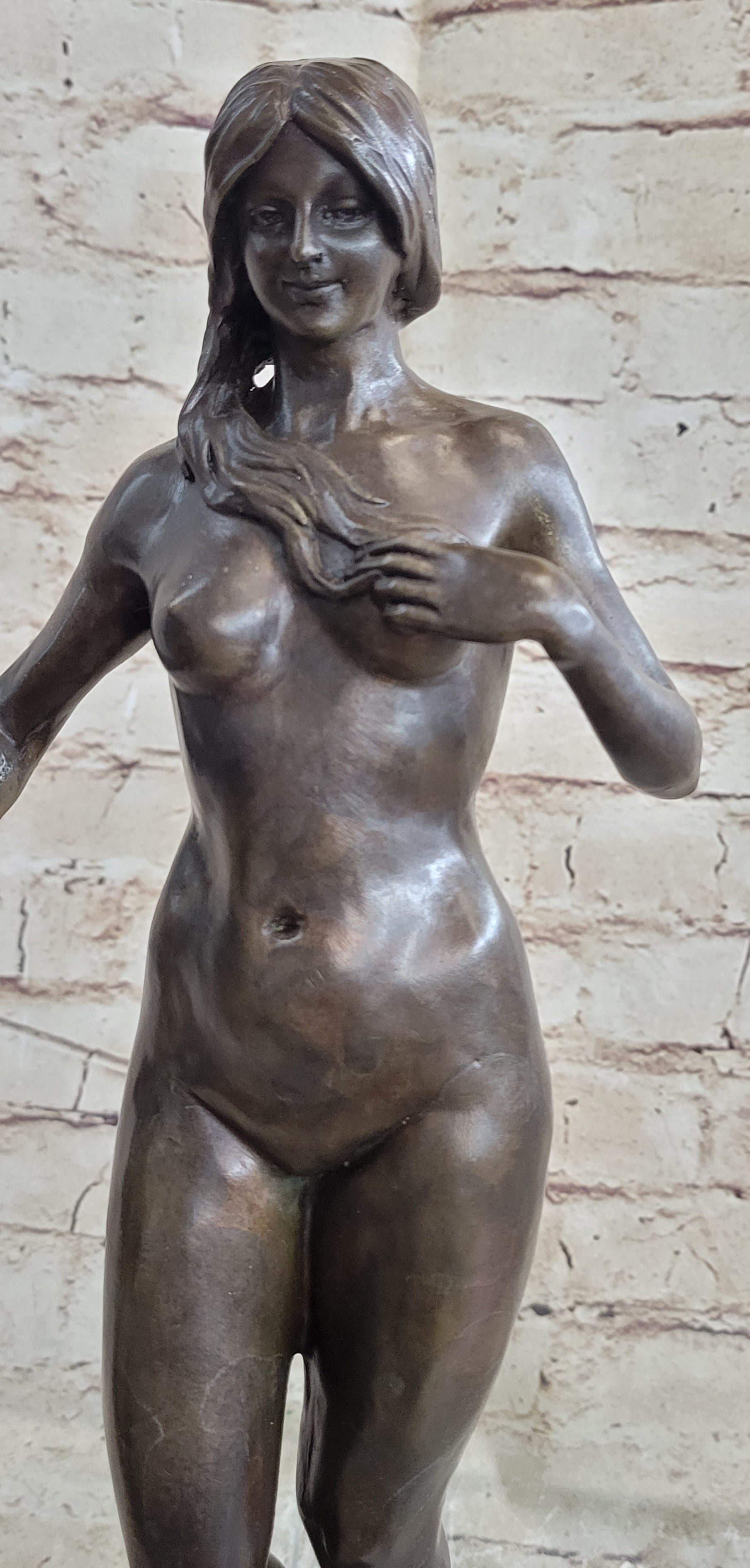 Eve in the Garden of Eden Nude Bronze Sculpture Art