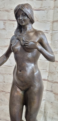 Eve in the Garden of Eden Nude Bronze Sculpture Art