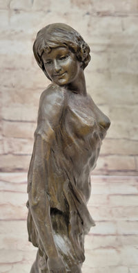 Semi Nude Classical Female Figure Bronze Sculpture by Aldo Vitaleh