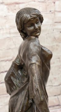 Semi Nude Classical Female Figure Bronze Sculpture by Aldo Vitaleh