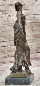 Semi Nude Classical Female Figure Bronze Sculpture by Aldo Vitaleh