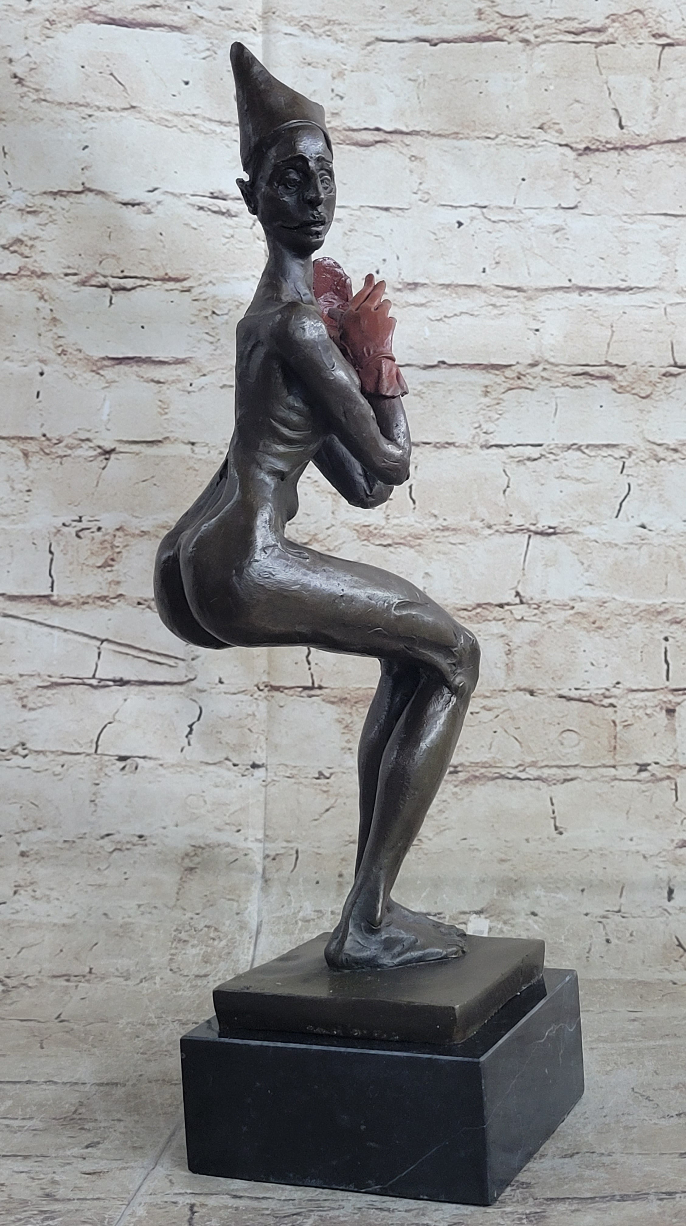 Limited Edition Signed Aldo Vitaleh Clown Jester Bronze