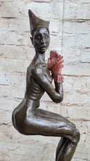 Limited Edition Signed Aldo Vitaleh Clown Jester Bronze