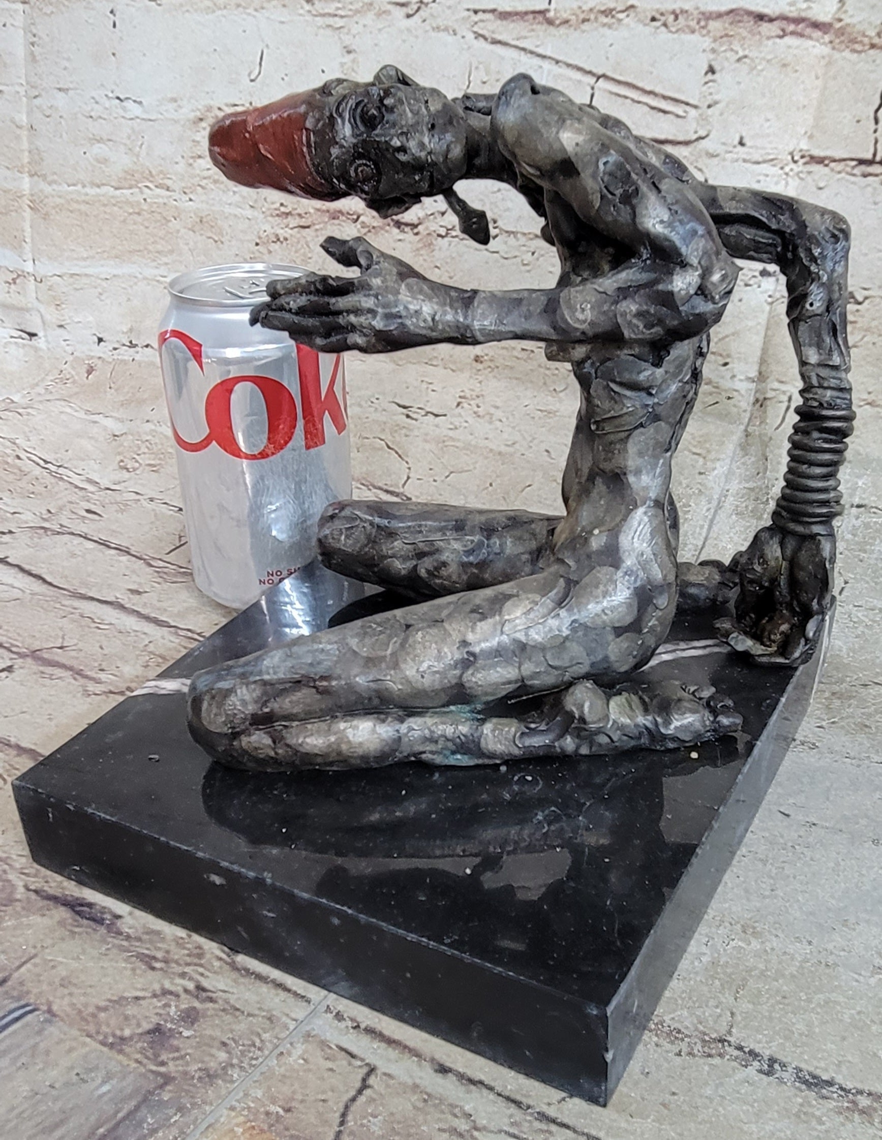 Grotesque Evil Monster Zombie Nude Figure Bronze Sculpture Art