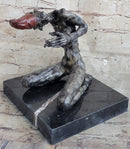 Grotesque Evil Monster Zombie Nude Figure Bronze Sculpture Art