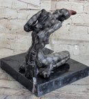 Grotesque Evil Monster Zombie Nude Figure Bronze Sculpture Art