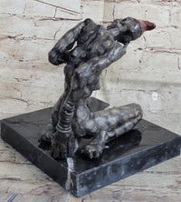 Grotesque Evil Monster Zombie Nude Figure Bronze Sculpture Art