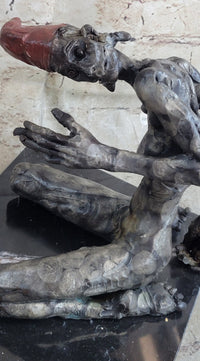 Grotesque Evil Monster Zombie Nude Figure Bronze Sculpture Art