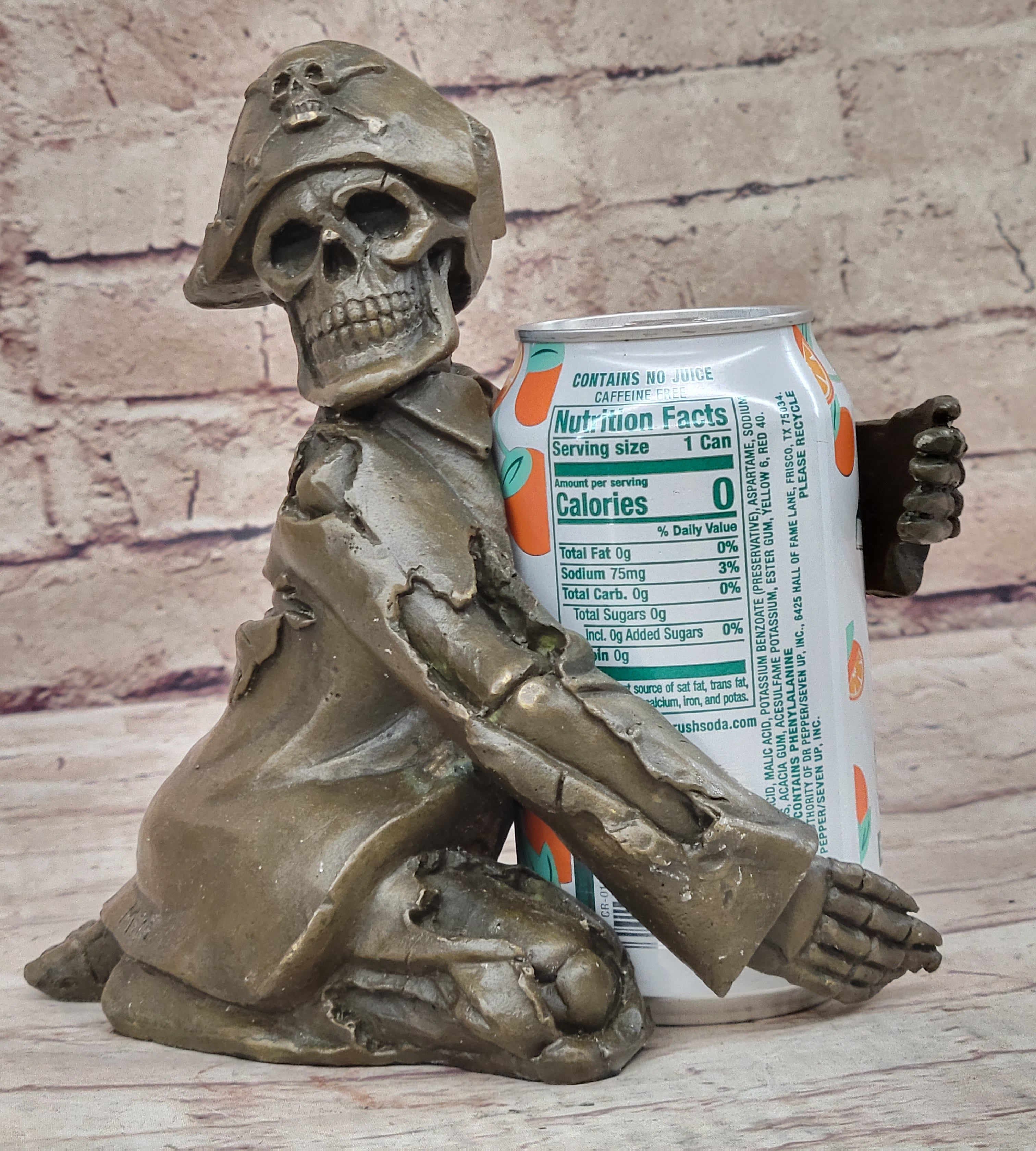 Pirate Skeleton Wine Holder Bronze Sculpture