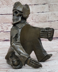 Pirate Skeleton Wine Holder Bronze Sculpture