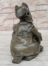 Pirate Skeleton Wine Holder Bronze Sculpture