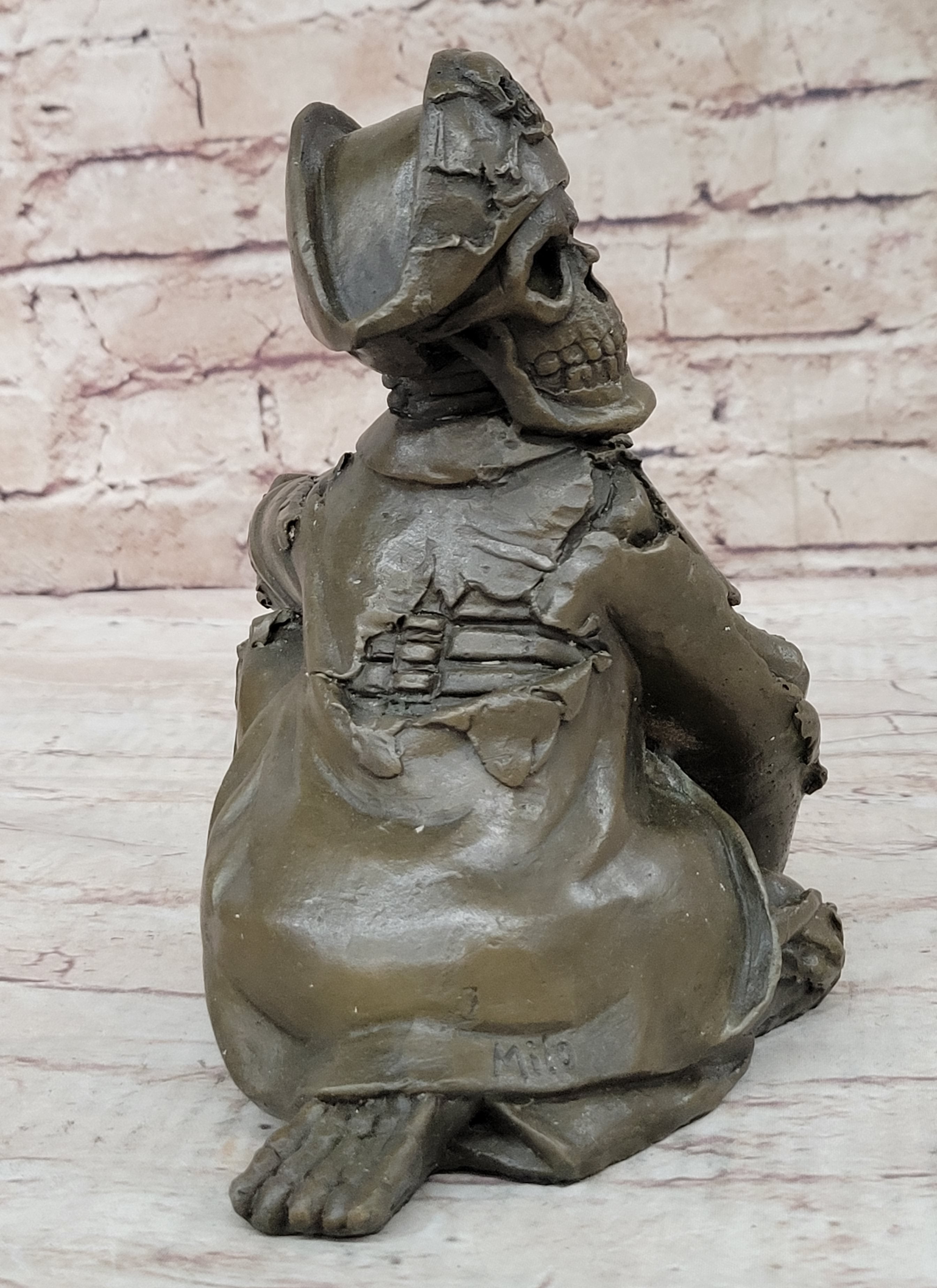 Pirate Skeleton Wine Holder Bronze Sculpture
