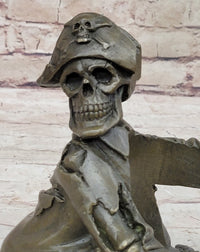 Pirate Skeleton Wine Holder Bronze Sculpture