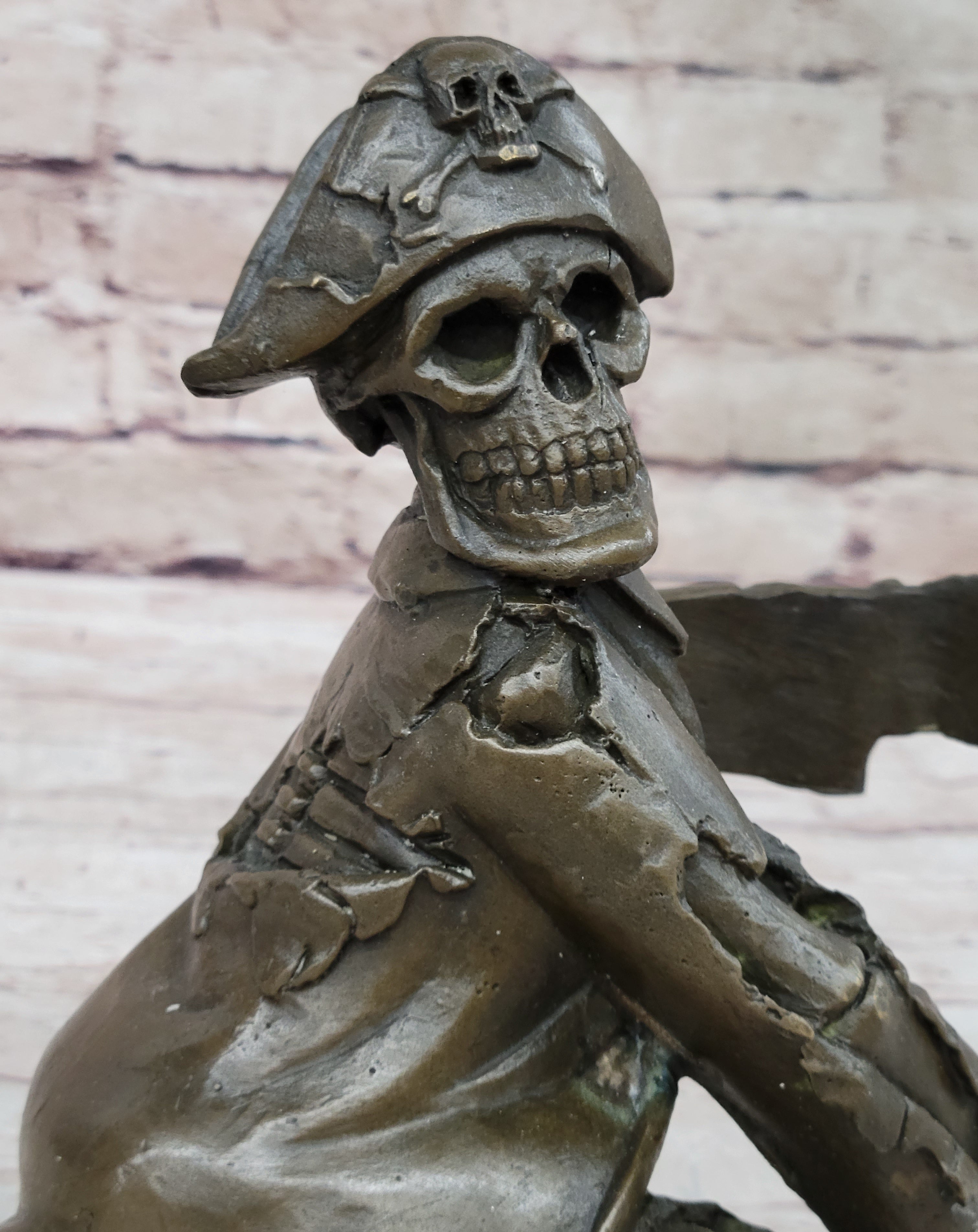 Pirate Skeleton Wine Holder Bronze Sculpture