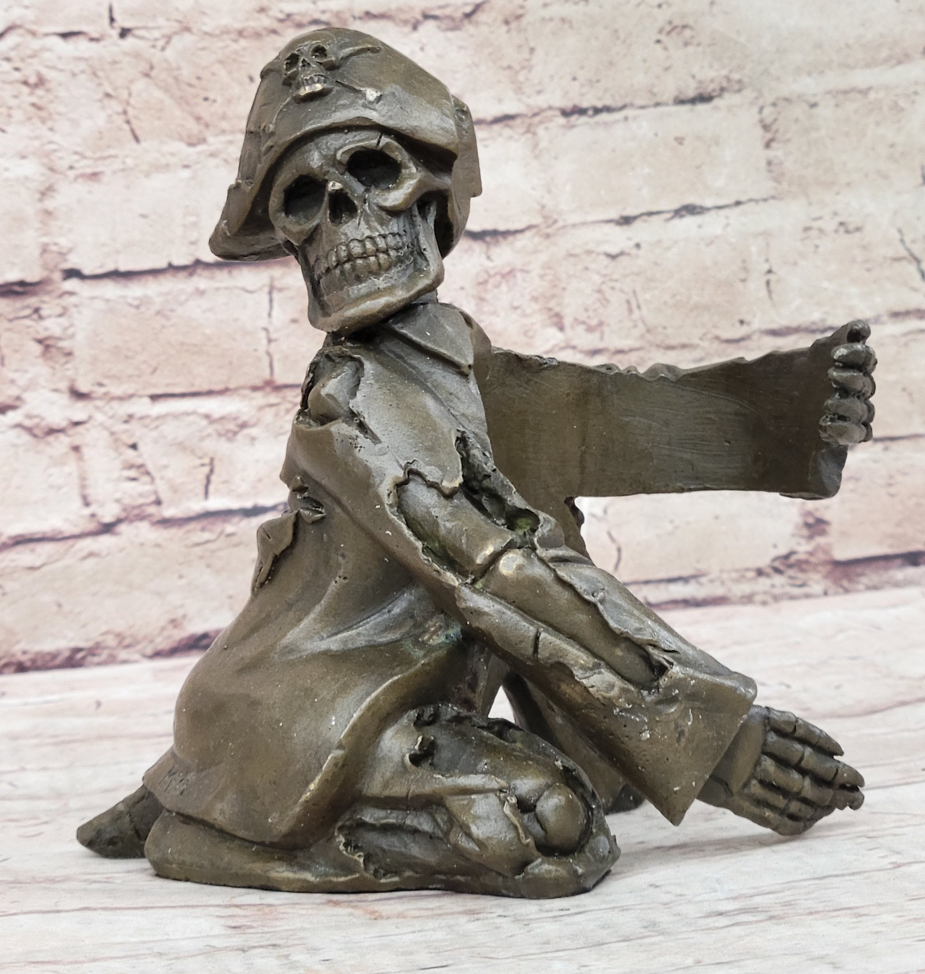Pirate Skeleton Wine Holder Bronze Sculpture
