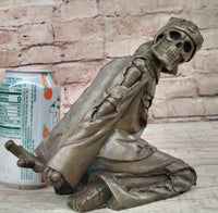 Art Deco Gothic Large Skeleton Skull Wine Holder