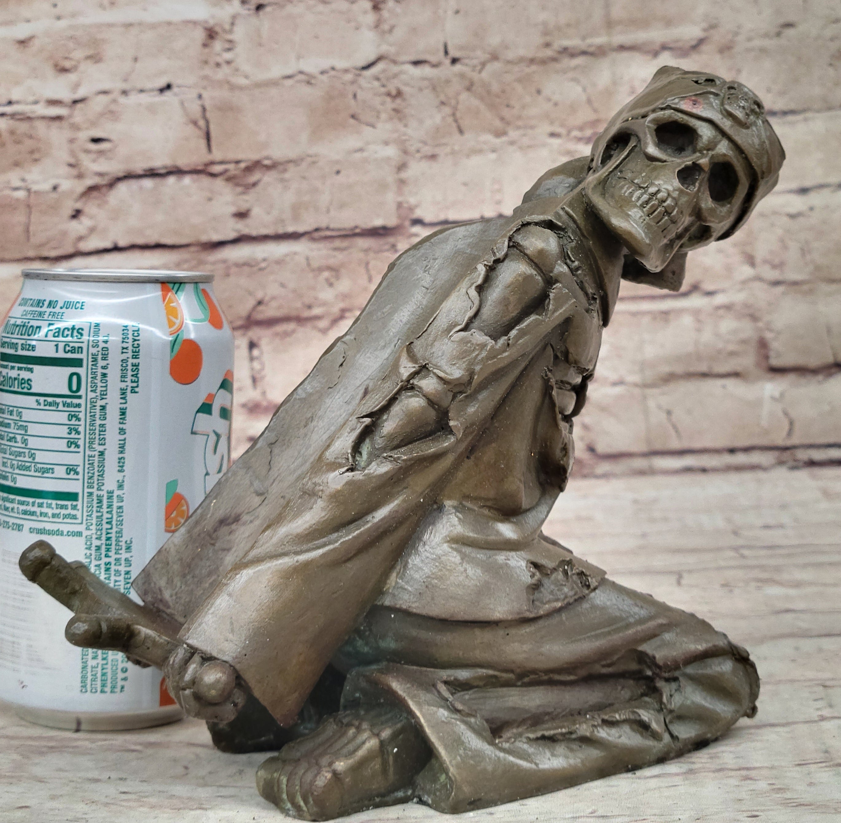 Art Deco Gothic Large Skeleton Skull Wine Holder