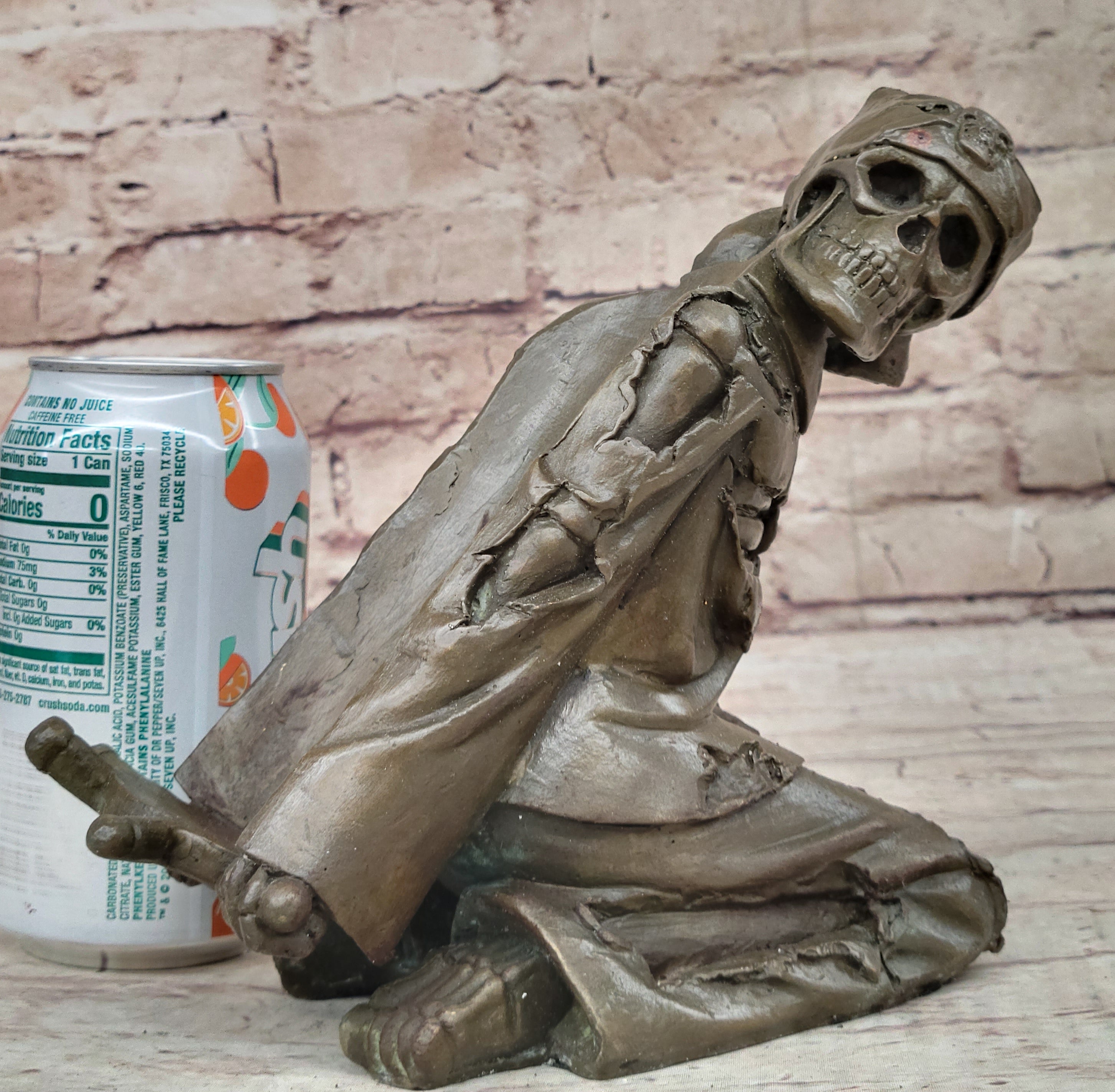 Art Deco Gothic Large Skeleton Skull Wine Holder