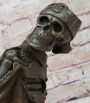 Art Deco Gothic Large Skeleton Skull Wine Holder