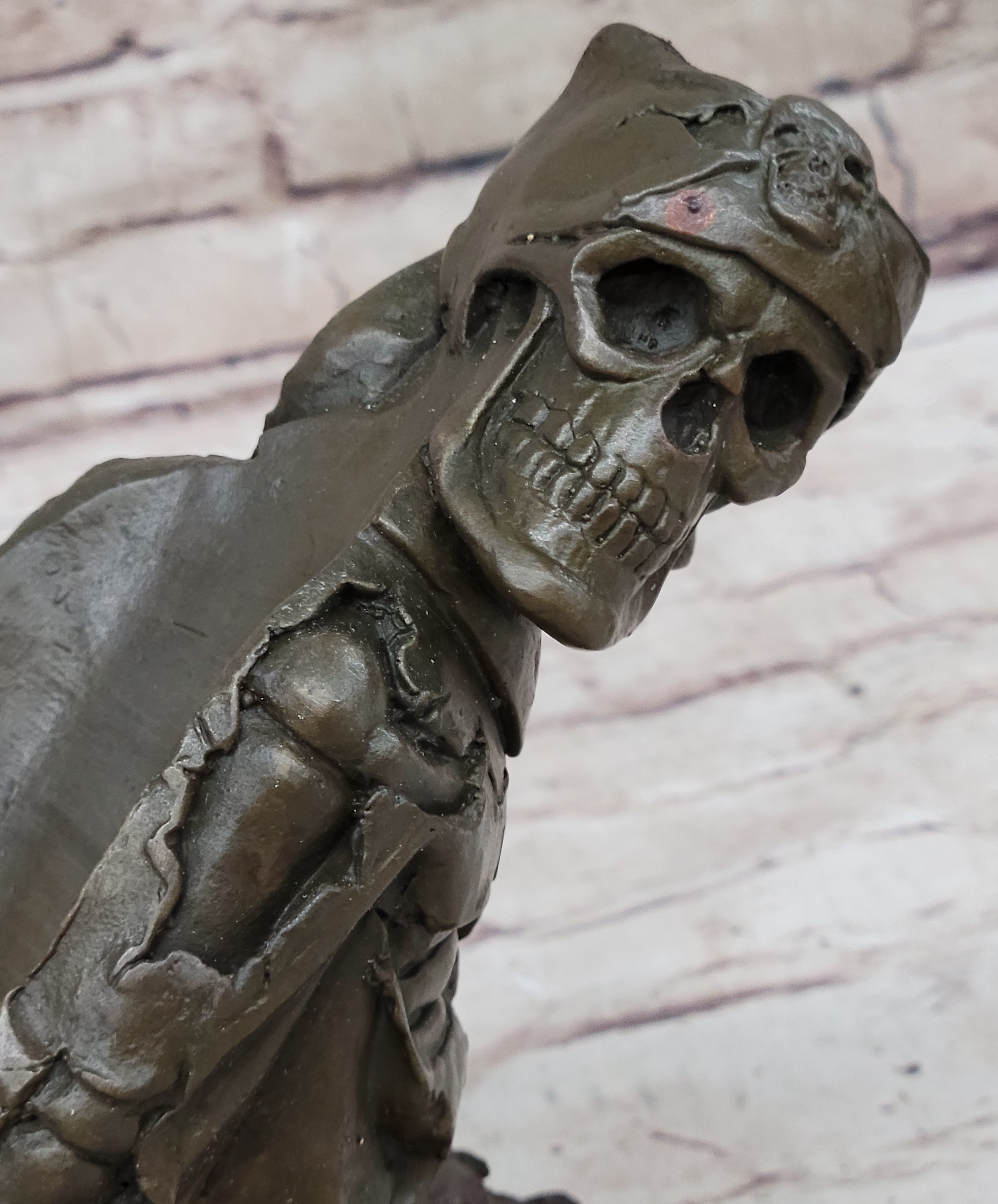 Art Deco Gothic Large Skeleton Skull Wine Holder