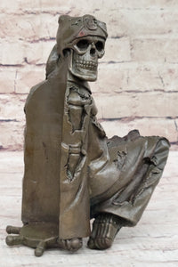 Art Deco Gothic Large Skeleton Skull Wine Holder