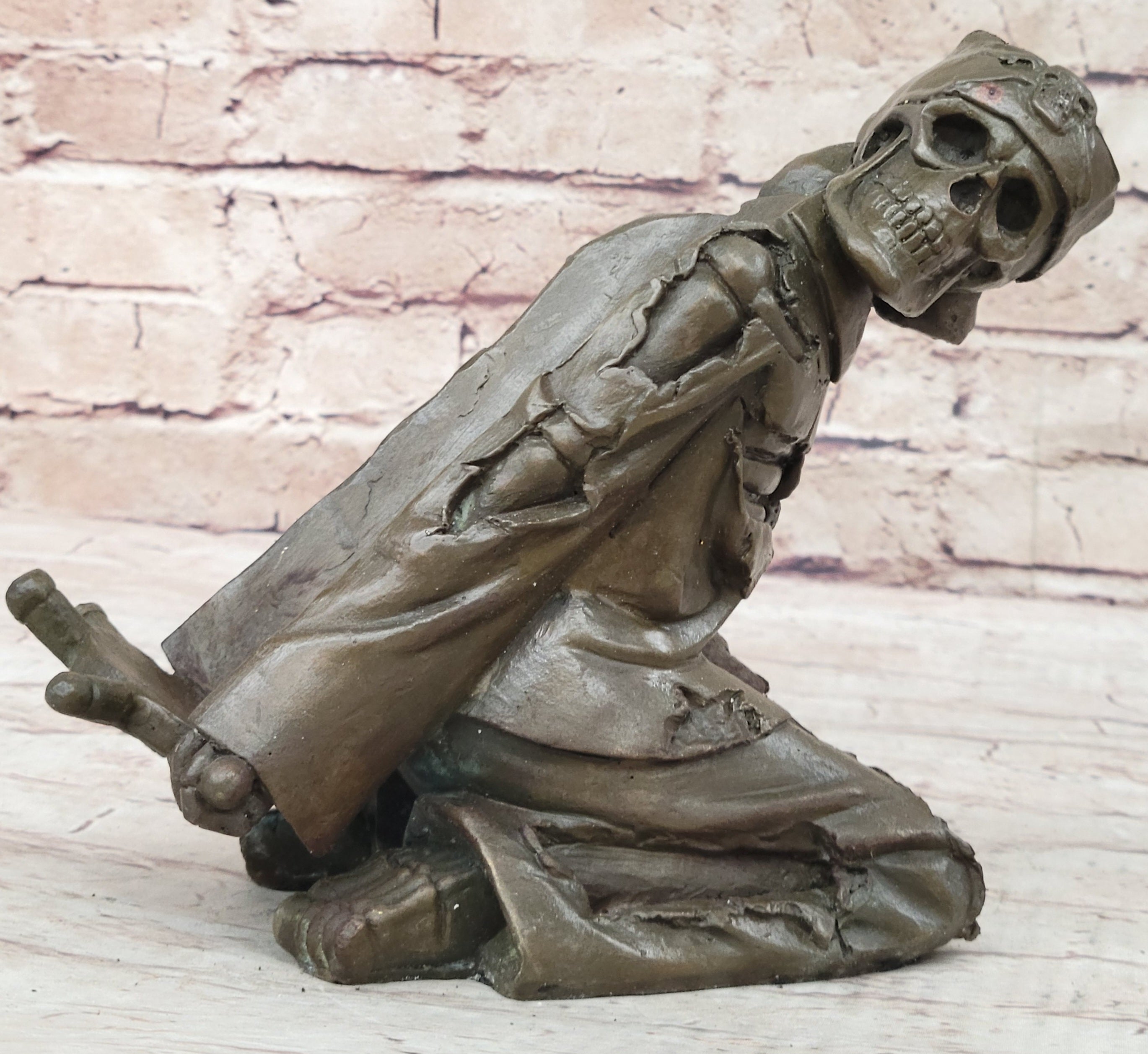Art Deco Gothic Large Skeleton Skull Wine Holder