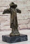 Pirate Skeleton Tied to Post Bronze Metal Sculpture on Marble Base